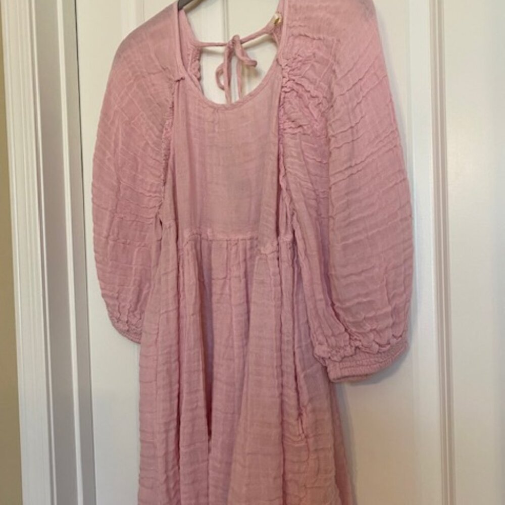 Free People Adler Mini Dress Tunic Bleached Mauve Size Small
